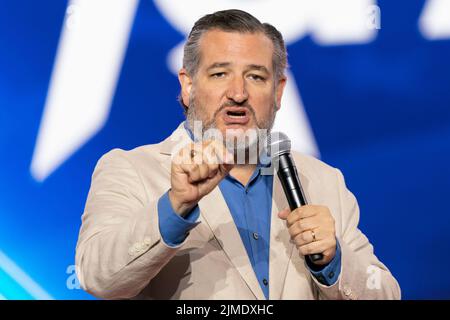 Dallas, TX - August 5, 2022: Senator Ted Cruz speaks during CPAC Texas 2022 conference at Hilton Anatole Stock Photo