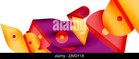 Creative bright geometric wallpaper. Minimal abstract background. Circles lines shapes composition vector illustration for wallpaper banner background Stock Vector