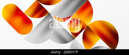Circle geometric background. Metallic color shiny circles and round shapes. Vector Illustration For Wallpaper, Banner, Background, Card, Book Illustra Stock Vector