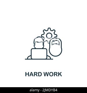 Hard Work icon. Monochrome simple Business Motivation icon for templates, web design and infographics Stock Vector