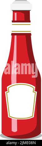 A vector of a ketchup bottle on a white background Stock Vector