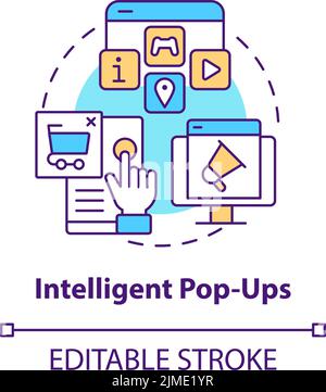 Intelligent pop-ups concept icon Stock Vector