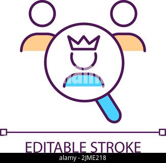 Identifying best customer RGB color icon Stock Vector
