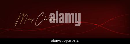 Merry Christmas banner red . Vector illustration Stock Vector
