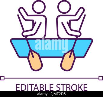 Rowing in different directions RGB color icon Stock Vector