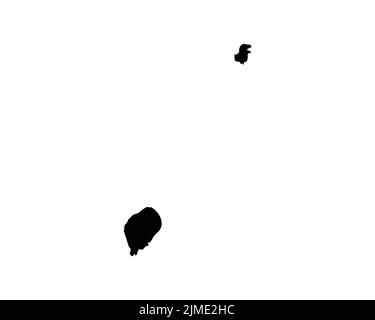 Sao Tome And Principe Map Black Silhouette Vector Stock Vector Image 