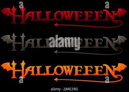 Halloween word art in devil style, vector letter. Stock Vector