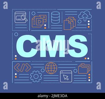 Content management system word concepts dark blue banner Stock Vector