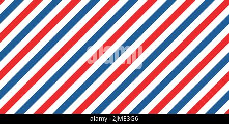 Airmail seamless pattern with diagonal blue and red stripes. Air mail classic retro pattern. Vector illustration on white background Stock Vector
