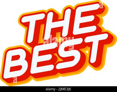 The Best lettering isolated on white colourful text effect design vector. Text or inscriptions in English. The modern and creative design has red, ora Stock Vector