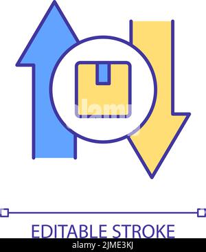 Products delivery and return RGB color icon Stock Vector