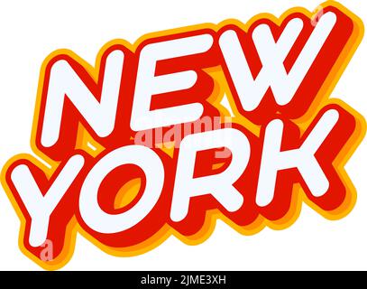 New York. American City phrase lettering isolated on white colourful text effect design vector. Text or inscriptions in English. The modern and creati Stock Vector