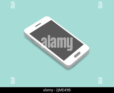 Isometric Smartphone Device Icon Illustration Minimalistic Gadget Stock Vector