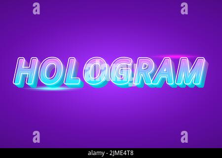 Editable text effects Hologram , words and font can be changed Stock Vector