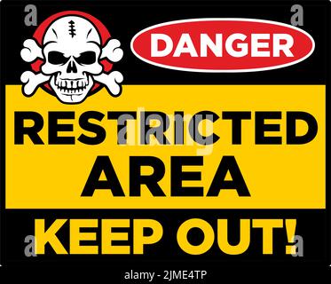 Danger threat death. Prohibited Sign Restricted Area. No Enter Sign in Caution Zone. Vector Stock Vector
