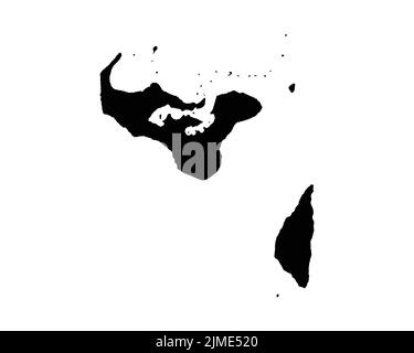 Tonga Map. Tongan Country Map. Black and White National Nation Geography Outline Border Boundary Territory Shape Vector Illustration EPS Clipart Stock Vector