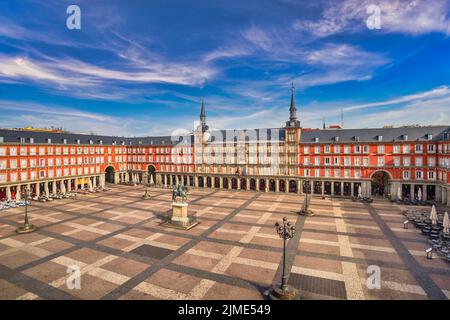 Madrid Spain, aerial view city skyline at Plaza Mayor Stock Photo