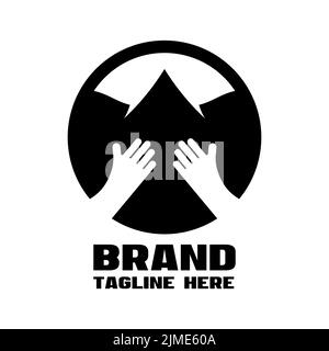 Modern Bird hands and freedom logo. Vector illustration Stock Vector