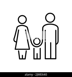 Family Outline Icon Vector . Flat Sign for using in the App, UI, Art, Logo, Web. Stock Vector