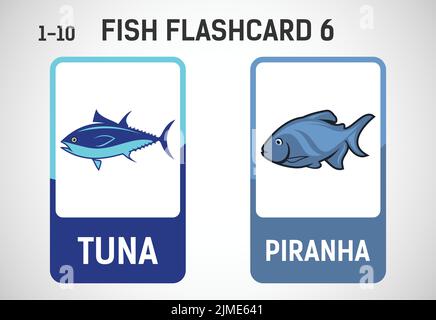 Fish flashcards for kids. Educational cards for preschool. Printable ...