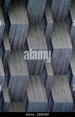 Close-up of black geometric shapes, abstract background Stock Photo