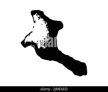 Kiribati Map. I-Kiribati Country Map. Black and White National Nation Outline Geography Border Boundary Shape Territory Vector Illustration EPS Clipar Stock Vector