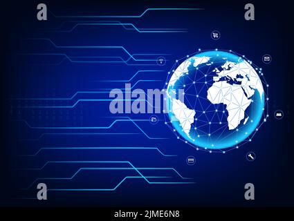 graphics design concept hitech technology network connection future futurist connection communication vector illustration Stock Vector