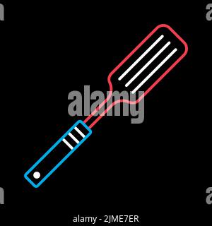 Kitchen spatula vector isolated on the black icon. Kitchen appliances. Graph symbol for cooking web site design, logo, app, UI Stock Vector