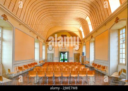 Château de Carrouges is today a castle museum with spectacular period rooms Stock Photo