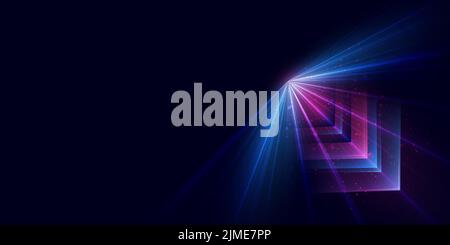 Modern abstract arrows moving at high speed. Colourful dynamic motion. Technology movement pattern for banner or poster design. Vector EPS10. Stock Vector