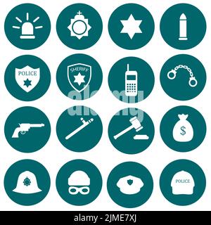 Security icon, police, law, crime Stock Photo