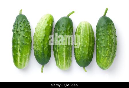 Cucumber Isolated On White Background Organic Vegetables Stock Photo
