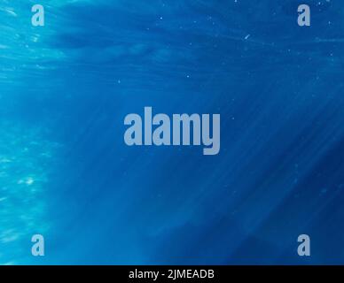 Blue colored clear underwater surface texture with ripples  splashes and bubbles Stock Photo