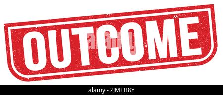 OUTCOME text written on red grungy stamp sign. Stock Photo