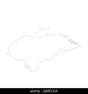 Honduras - solid black outline border map of country area. Simple flat ...