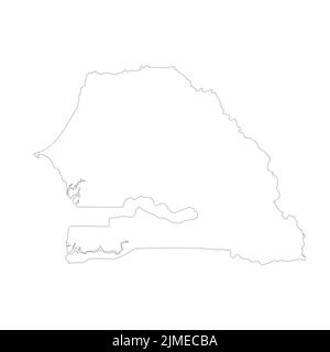 Senegal vector country map outline Stock Vector