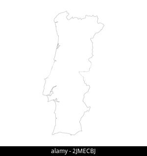 Portugal map on white background 4710474 Vector Art at Vecteezy