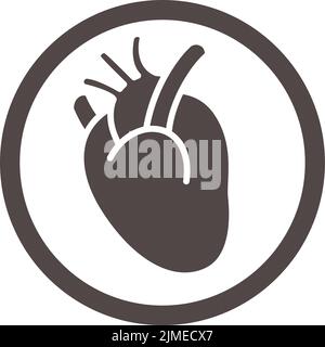 Human heart icon Vector symbol or sign set collection in black and ...