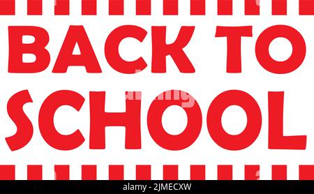 Red Back to School Bold Banner Stock Vector