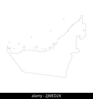 United Arab Emirates vector country map outline Stock Vector