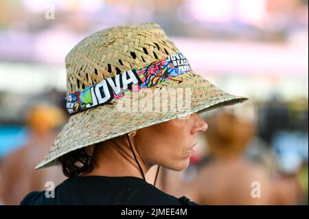 Lungomare, Lido di Fermo, Italy, August 05, 2022, Jovanotti's fans  during  Jova Beach Party 2022 - Italian singer Music Concert Stock Photo