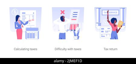 Difficulty with taxes isolated cartoon vector illustrations Stock ...