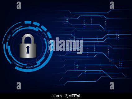 Vector illustration Hi Technology Key Hole and gears cog protection background concept security technology Stock Vector