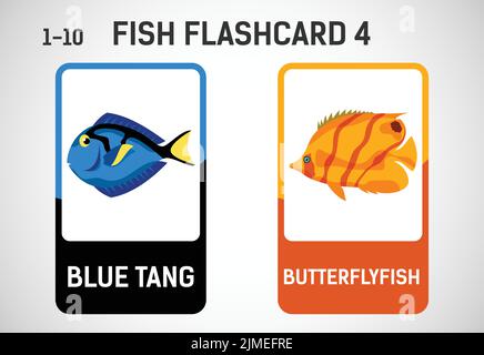 Fish flashcards for kids. Educational cards for preschool. Printable ...
