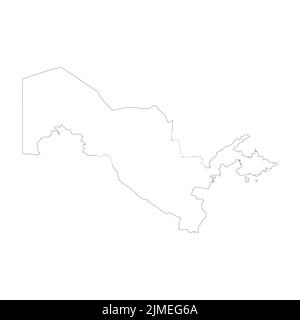 Uzbekistan vector country map outline Stock Vector