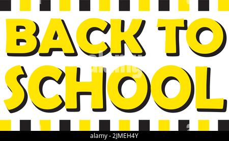 Back to School Yellow and Black Banner Stock Vector