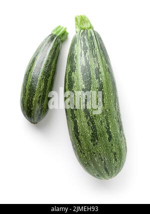 Organic Zucchini Isolated Over White Background Stock Photo