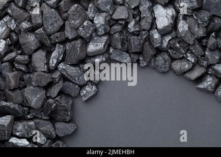 Natural Black Coals Over Black Background Stock Photo