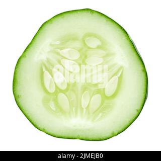 Cucumber Slice Isolated On White Background Stock Photo
