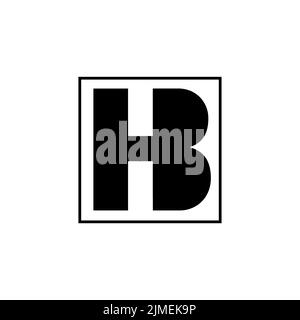 A vector design logo of black HB monogram. HB company name initial letters icon on white background Stock Vector